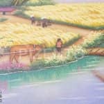 Tranh Bức họa đồng quê đá vụn thạch anh cho mệnh Thổ (7)