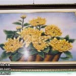 Tranh hoa Cúc Đá vụn thạch anh mệnh Thổ (3)