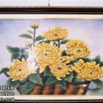 Tranh hoa Cúc Đá vụn thạch anh mệnh Thổ (9)